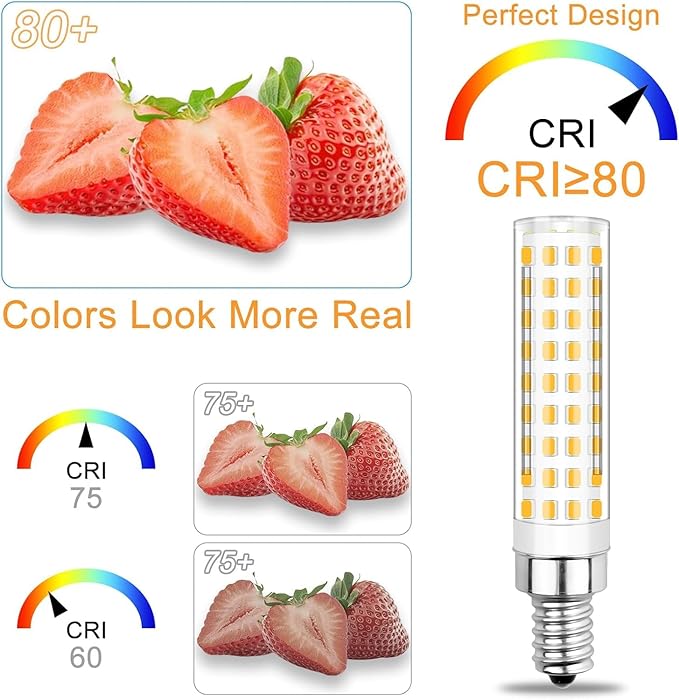 E12 Dimmable 100w Led Corn Light Bulb,3000K Warm White,AC120V 10W 1100 Lumen T4 LED Chandelier Light Bulbs for Ceiling Fan Pendant Lighting Salt Lamp,2 Pack - Bloomnest