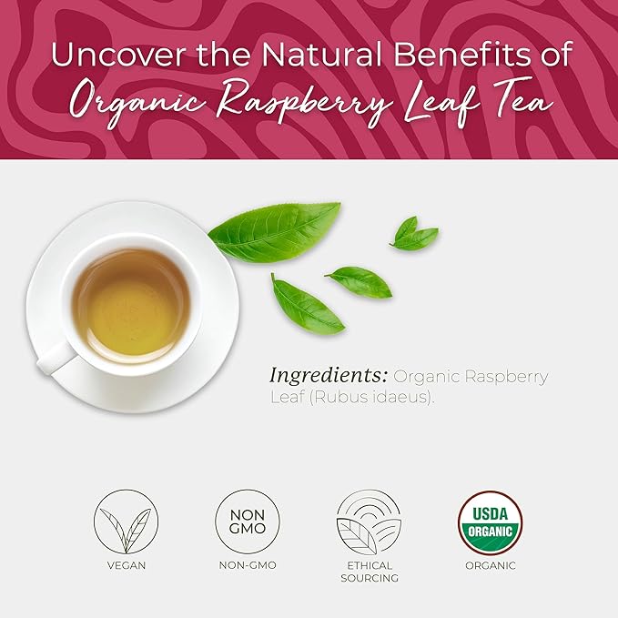 Starwest Botanicals Organic Raspberry Leaf Tea - Caffeine Free Herbal Tea, Supports Wellness for Women, String Free Sachets, USDA Organic Raspberry Leaf, Non GMO - 20 Tea Bags - Bloomnest