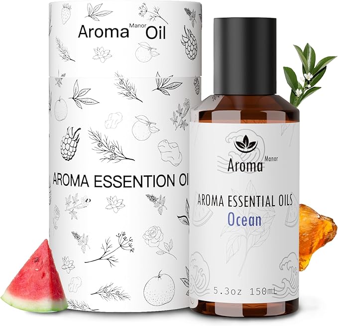Aroma Diffuser Oil - Ocean - Aroma Fragrance Diffuser Oils, Aromatherapy Scents Neroli, Watermelon & Amber, Long-Lasting Air Fresheners, Enjoy Essential Oil Infused Atmosphere - 5.3 fl oz (150mL) - Bloomnest