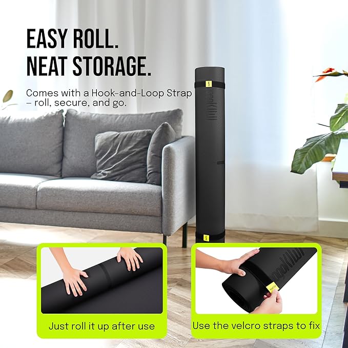 Large Yoga Mat (6'x4') – 1/4" & 1/2" Thick Exercise Mats for Home Workout, Extra Wide Workout Mats for Home Gym, Yoga, Pilates, Stretching, Floor & More - Bloomnest