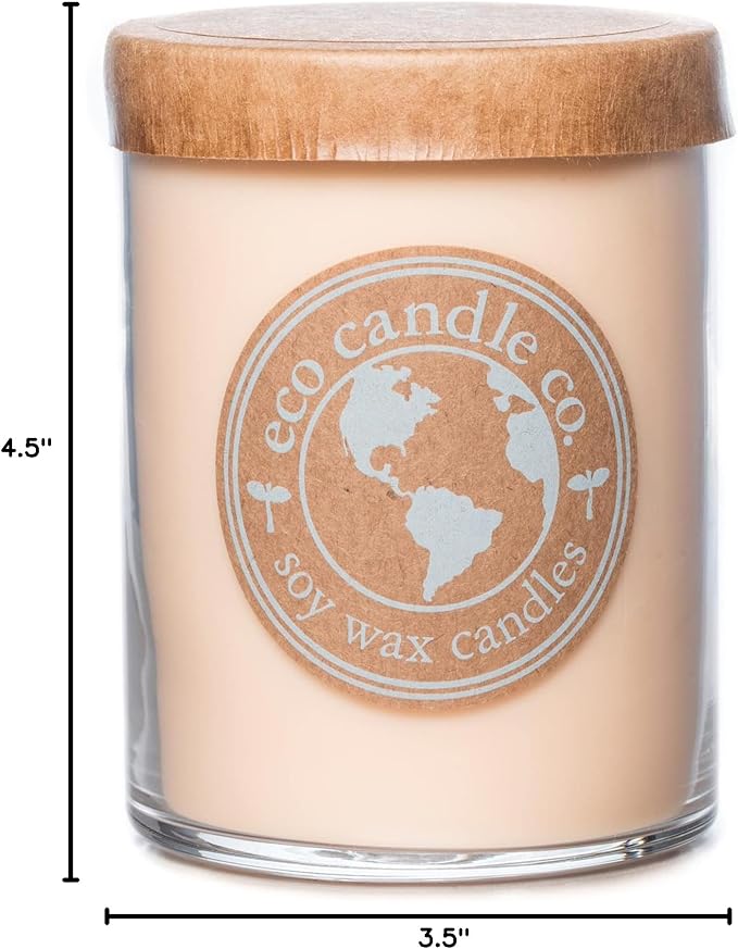 ECO CANDLE CO. Recycled Candle, Beach House, 18 oz. - Scents of Melons & Ocean Air - 100% Soy Wax, No Lead, Kraft Paper Label & Lid, Hand Poured, Phthalate Free, Made from Midwest Grown Soybeans - Bloomnest