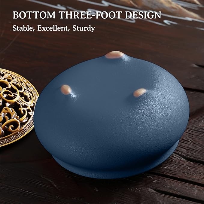 Coil Incense Burner， Ceramic Cone Incense Burner Holder Suitable for Incense/Cone/Coil/Stick, Sage, Mosquito Incense, and Charcoal. Incense Holder+Fireproof Cotton Inside. - Bloomnest