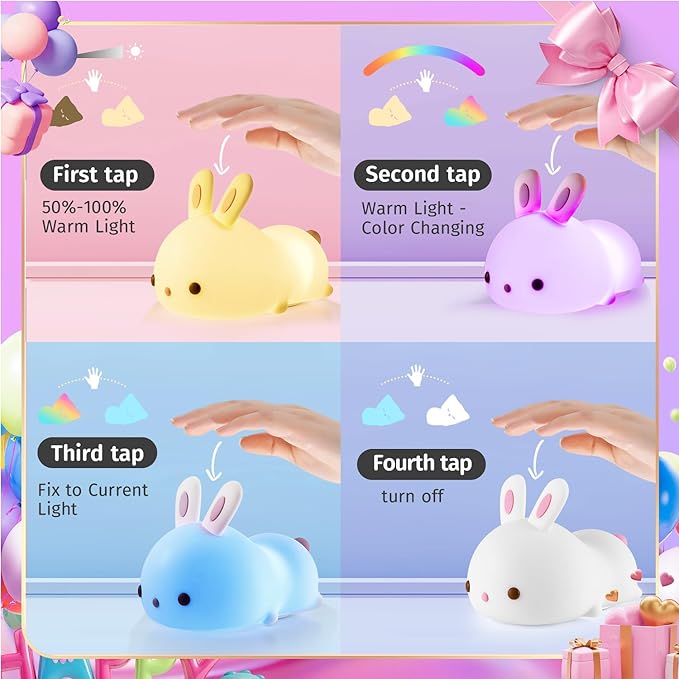 One Fire Cute Night Light, Remote+16 Colors Teen Girl Gifts for Girls, TAP for Fun Teen Girl Stuff Anime Stuff, Cute Things for Girls - Bloomnest