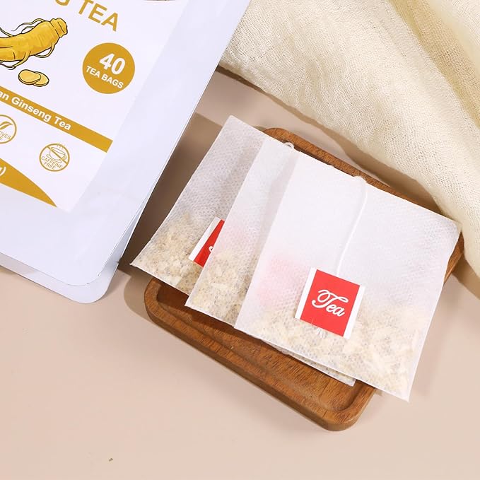 TEARELAE - Ginseng Tea, 40 Count - Pure Ginseng Root Tea Bags - Smooth Flavor - Boost Energy and Focus - Non-GMO - Caffeine-Free - Bloomnest