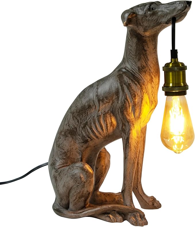 YIYIBYUS Vintage Resin Dog Table, Light Modern Dog Desk, Sitting D-og Floor Lamp, Light Fixture E26 (Not Included) Bedside LED Light for Home Decor,Living Room, Bedroom - Bloomnest