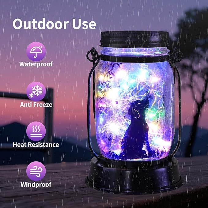 kyoryuger Dog Solar Colorful Lanterns Dog Lover Gifts for Women Men Dog Lovers Gifts Hanging Dog Lanterns with Stake for Yard Lawn Garden Decor Waterproof Dog Lights Torches - Bloomnest