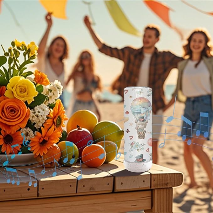 6 Pack 20 OZ Sublimation Blank Tumblers Bulk Stainless Steels Double Vacuum Bluetooth Speaker Music Insulated Tumbler with Lid and Straw Metal Cup White - Bloomnest