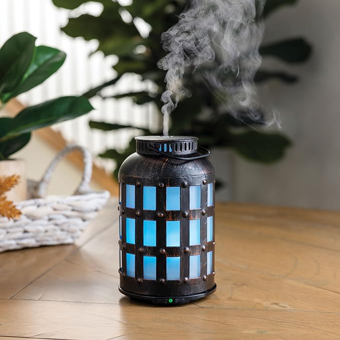 Airome Tavern Medium Essential Oil Diffuser|100 mL Humidifying Ultrasonic Aromatherapy Diffuser 8 Colorful LED Lights, Intermittent & Continual Mist, Auto Shut-Off Airom%C3%A9