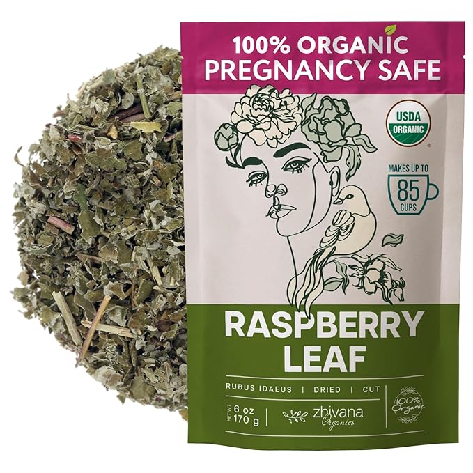Organic Red Raspberry Leaf Tea – Wild Raspberry Tea for for Pregnancy, Healthy Cycle, Menstrual Cramps – 6oz - Bloomnest