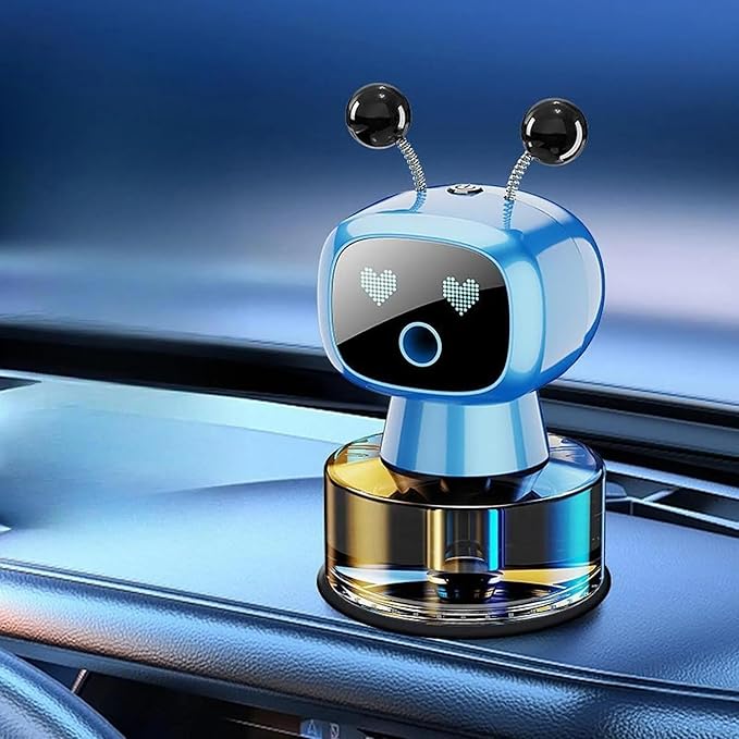 Robot Intelligent Aromatherapy Machine, Smart Cute Robot Car Air Freshener - Fine Spray/Fillable/Four-Gear Adjustment/Vibration Sensing/On-Off/Large Capacity Long-Lasting Fragrance/Blue-V2(Ocean) - Bloomnest
