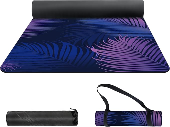 nuveti Yoga Mat Print Extra Thick TPE Non Slip Fitness Exercise Mat with Carrying Bag,72"x24" Extra Thick 6MM Exercise & Workout Mat for Yoga, Pilates Fitness and Floor Exercises - Bloomnest