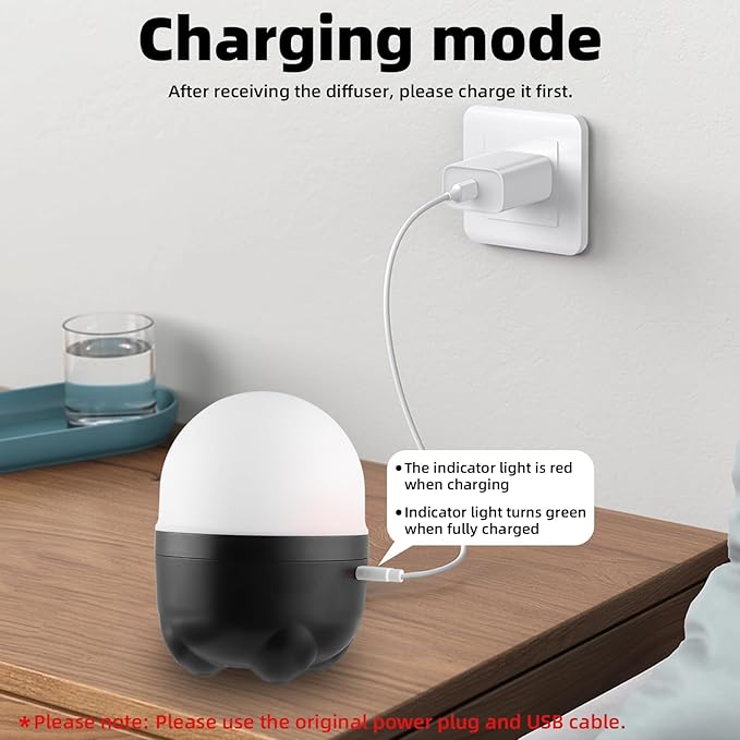 150ML Cordless Essential Oil Diffuser, Built-in 6000mAH Rechargeable Battery, 7 Hours Run Time, 7 Colors LED Light, Portable Aromatherapy Diffuser for Home, Outdoor, Travel - Bloomnest
