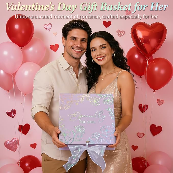 Spa Gifts for Women Bath Gift Set, Lavender Relaxing Spa Gift Baskets Home Bath Set Self Care Kit Care Package Thank You Birthday Valentines Day Gifts for Her Women Mom Friend Sister Teen Girl Wife