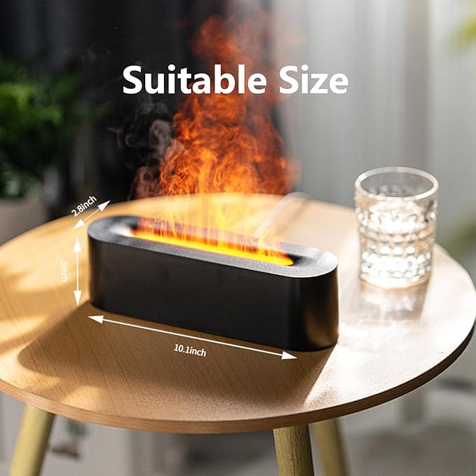 fireplace diffuser,flame fireplace aroma diffuser scent diffuser,fire diffuser flame aroma diffuser oil diffuser fireplace diffusers for essential oils for indoor use in bedrooms and gyms（150ml black） - Bloomnest