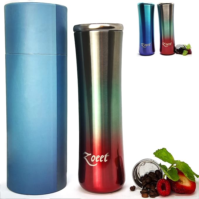 All Purpose Thermos Bottle-316 Stainless Steel Insulated Tumbler for Loose Leaf Tea, Iced Coffee and Fruit-Infused Water- Leakproof Tea Tumbler With Infuser