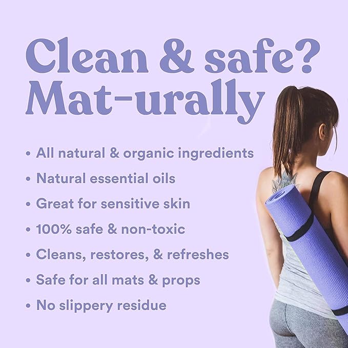 ASUTRA Yoga Mat Cleaner Spray Bundle (Peaceful Lavender), 4 fl oz (Pack of 2) - No Slippery Residue, Organic Essential Oils, Deep-Cleansing for Fitness Gear & Gym Equipment - Bloomnest