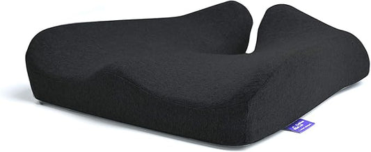Cushion Lab Patented Pressure Relief Seat Cushion for Long Sitting Hours on Office & Home Chair - Extra-Dense Memory Foam for Soft Support. Car Pad for Hip, Tailbone, Coccyx, Sciatica - Black - Bloomnest