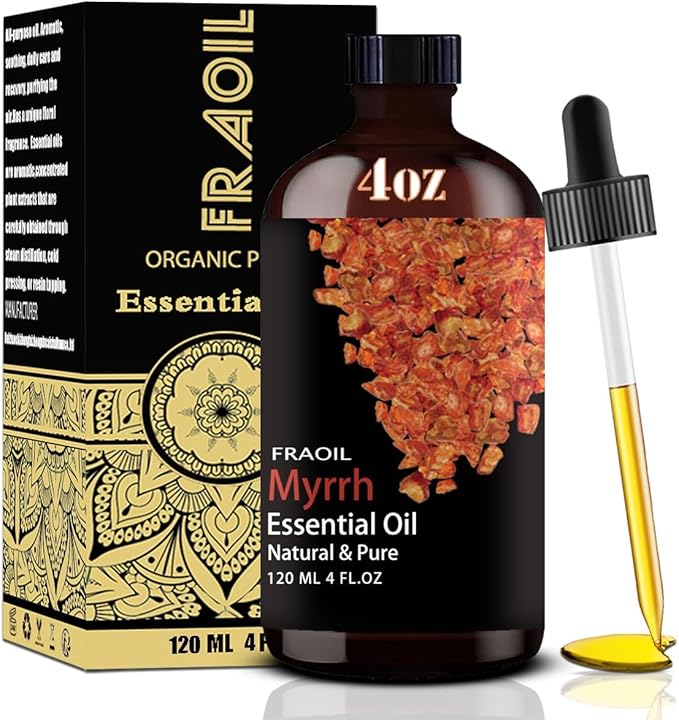 Myrrh Essential Oil, Myrrh Oil 4 Fl Oz 120ML for Diffuser Humidifier Yoga Cleaning DIY Candle Soap Making Perfume Gift for Women Essential Oils - Bloomnest