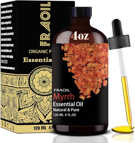 Myrrh Essential Oil, Myrrh Oil 4 Fl Oz 120ML for Diffuser Humidifier Yoga Cleaning DIY Candle Soap Making Perfume Gift for Women Essential Oils - Bloomnest