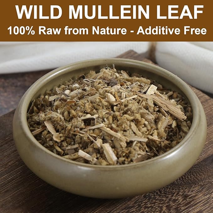 FullChea - Mullein Leaf Tea Bags, 60 Teabags, 2g/bag - Premium Dried Mullein Herbs For Detox & Respiratory Support - Non-GMO - Caffeine-free - Natural Healthy Herbal Tea - Bloomnest