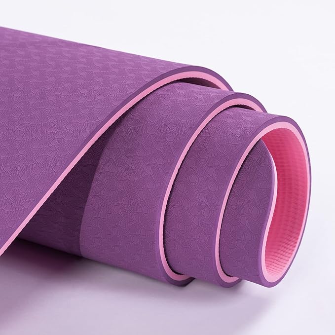 Yoga Mat Non Slip, Pilates Fitness Mats, Eco Friendly, Anti-Tear 1/4" Thick Yoga Mats for Women, Exercise Mats for Home Workout with Carrying Sling and Storage Bag - Bloomnest