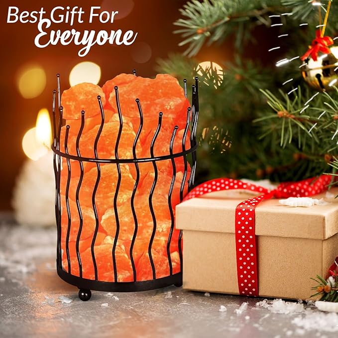 Himalayan Glow Salt Lamp - Multi-color USB Himalayan Salt Lamp with Dimmer Control | LED Bulb | Plastic Base | Amber Glow, Idle for Gift, Decor & Desk - Bloomnest