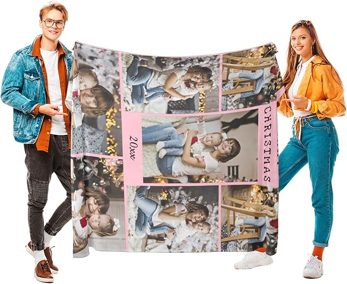 Custom Blankets with Photos, Personalized Photos Blanket Using My Own Photo, Customized Blankets with Picture, Personalized Gifts for Women Men Baby Child - Bloomnest