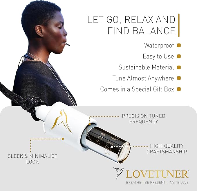 LOVETUNER 528 Hz Breathing Necklace | Stress Relief Whistle | Promote Calm, Relaxation & Focus with Mindful Sound Healing - Bloomnest
