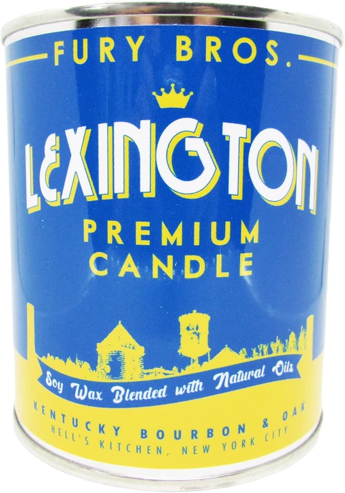 Long-Burning, One-Pint Premium Candles for Men | Vintage Inspired Oil Can Design | Lexington - Kentucky Bourbon & Oak | Soy Wax, Vegan Friendly, Made in The USA | Fury Bros. | Classically Cool - Bloomnest