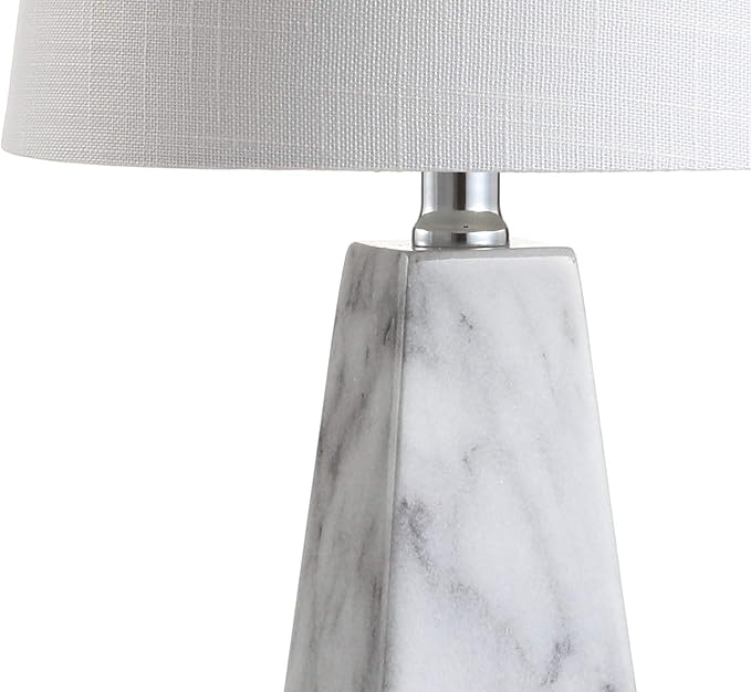 JONATHAN Y JYL1037A Owen 20.5" Resin LED Table Lamp, Contemporary, Office, Living Room, Family Room, Dining Room, Bedroom, Hallway, White Marble Finish - Bloomnest