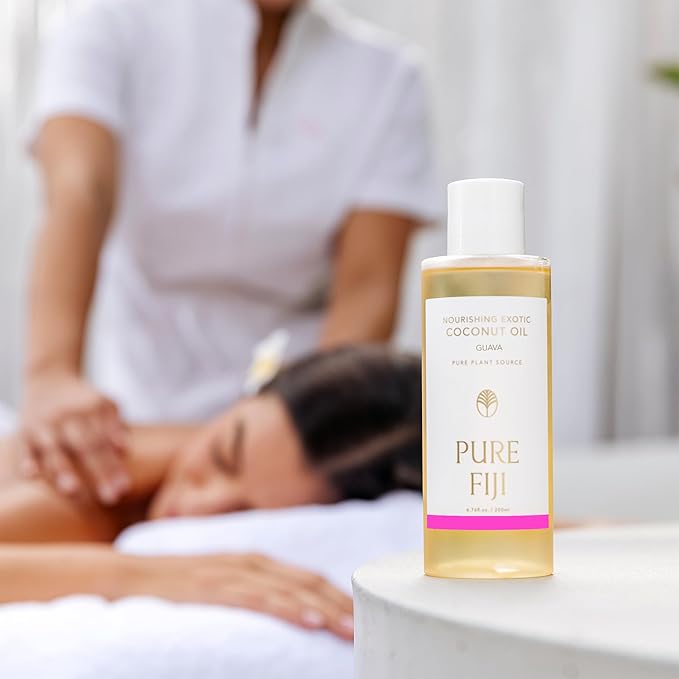 PURE FIJI Nourishing Exotic Coconut Body Oil, Guava (7.7 fl oz/230ml)