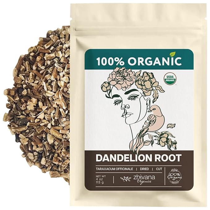 Dandelion Root Organic - Dandelion Tea - Diente de Leon Organico – Natural Cleansing, Gut Flora, Digestion, Liver, Skin – 4 oz - Bloomnest