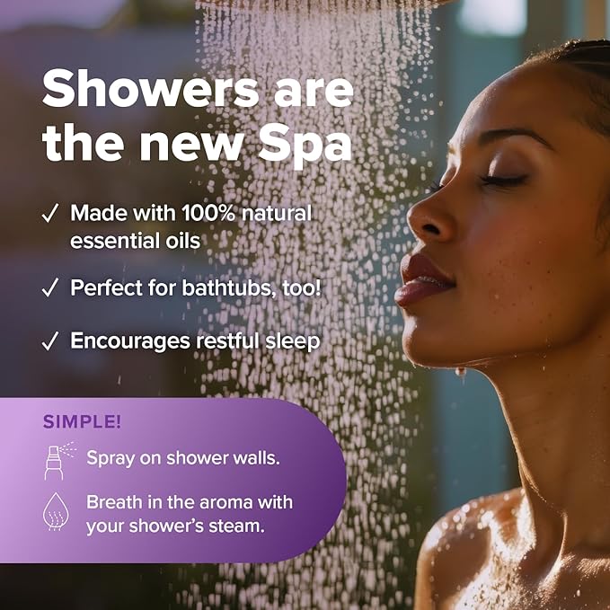MOXE Shower Mist, Spa Steam Spray, Certified Natural Essential Oils, Aromatherapy, Tension Relief (Lavender, 4 Fl Oz (Pack of 1))… - Bloomnest