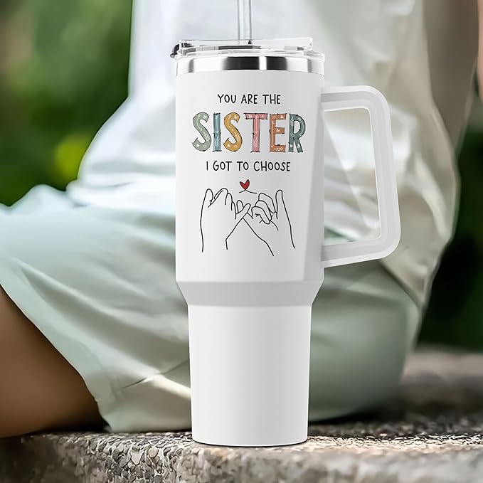 Sister Gifts - Gift for Sister - 40oz Tumbler with Handle - Christmas & Birthday Gift Idea - Bloomnest