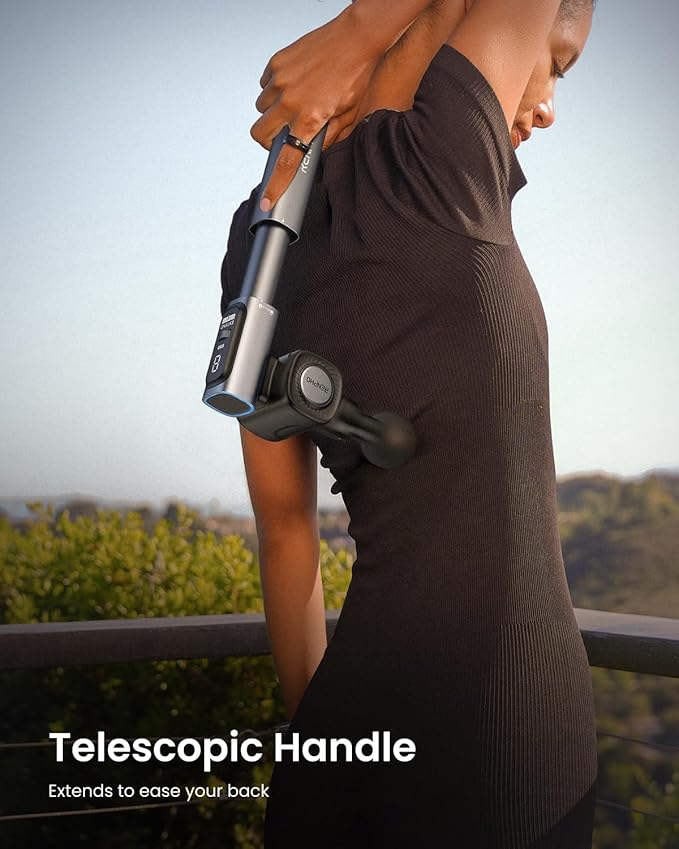 RENPHO Massage Gun with Adjustable Angles and Extension Handle, Handheld Percussion Muscle Massager Deep Tissue with Portable Carry Case for Men Women, Extend 2 - Bloomnest