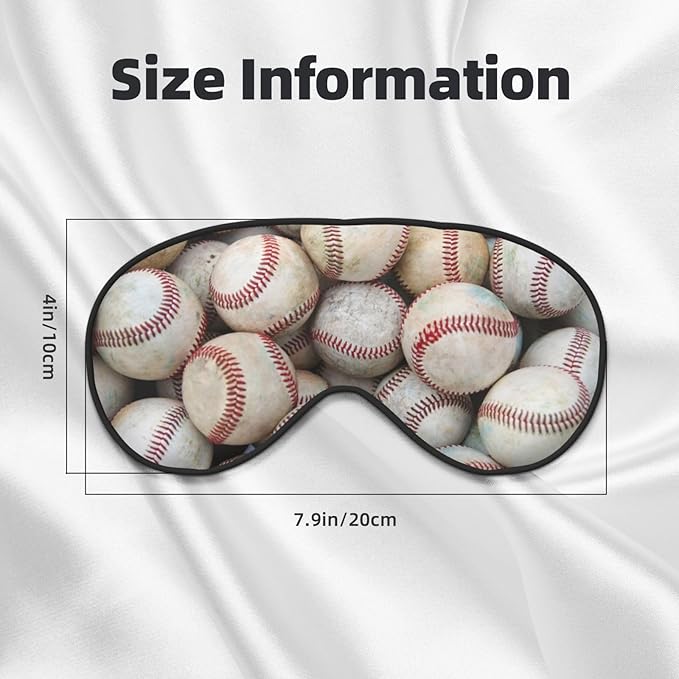 Nostalgic Baseballs Sleep Mask for Women & Men - Comfortable Eye Mask with Adjustable Strap - Soft Eye Cover Blindfold for Travel, Yoga, Nap, Shift Work - Bloomnest