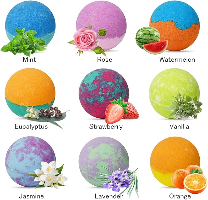 Bath Bombs for Kids with Toys Inside, Kids Bath Bombs for Boys Girls, 9-Piece Bathbomb Set Includes 9 Pull-Back Cars and 3 Vehicles, Halloween Christmas Birthday Easter Gift Set for Children - Bloomnest