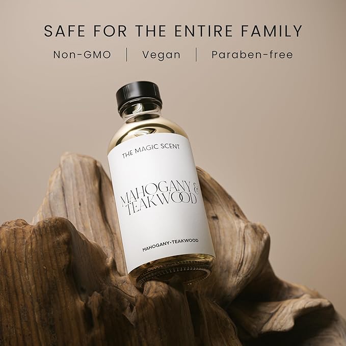 The Magic Scent Mahogany & Teakwood Diffuser Oil - Hotel & Home Luxury Scents Inspired by Abercrombie & Fitch - Diffuser Oil Scents for Home Designed for Use in All Diffusers - 8.5 fl oz, 250 mL - Bloomnest