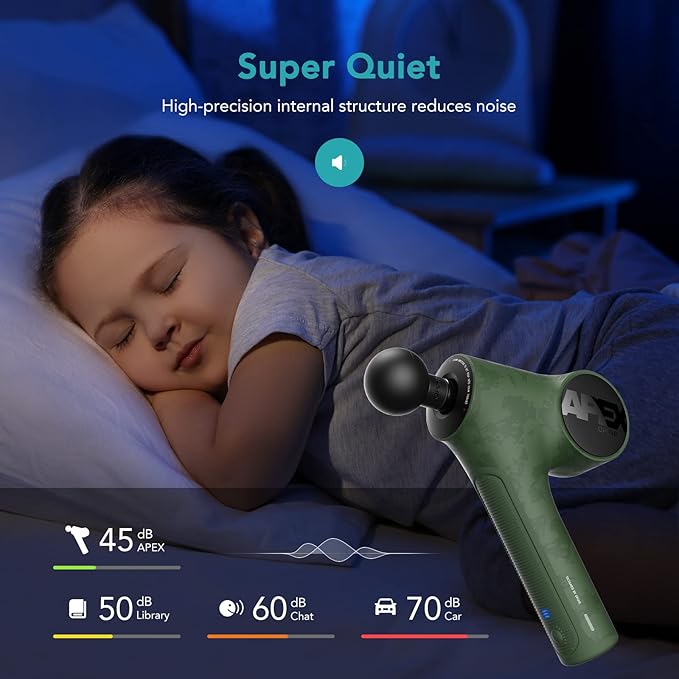 Opove Massage Gun Fascia Percussive Muscle Massager 14.5mm for Back Pain Relief Workout Recovery in Gym Home Office Daily Massage, Ergonomic for Effortless to Use, Apex Green - Bloomnest