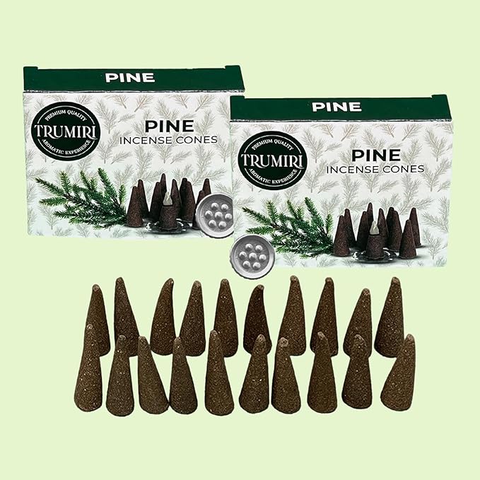 Pine Incense Cones - Dual Pack of 10 - Scented Cone Incense TRUMIRI