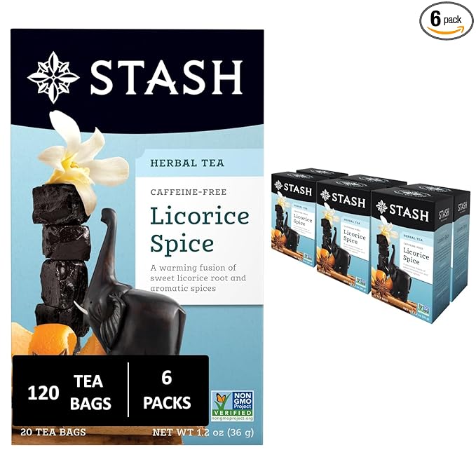Stash Tea Licorice Spice Herbal Tea, 6 Boxes With 20 Tea Bags Each (120 Tea Bags Total) - Bloomnest
