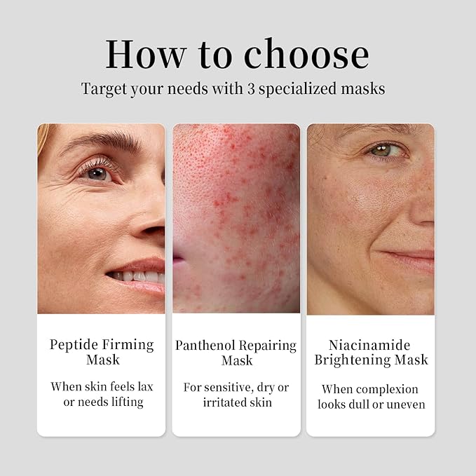 Face Sheet Masks, 9 Variety Packs, Peptide, Vitamin C & Panthenol B5, Antiaging, Brightening,Soothing Facial Skincare Gift Set for All Skin,Moisturizing Mask Set, Valentine's Day Gifts for Her - Bloomnest