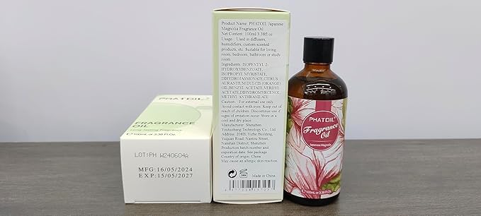 PHATOIL 3.38FL.OZ Japanese Magnolia Fragrance Oils for Aromatherapy, Essential Oils for Diffusers for Home, Perfect for Diffuser, DIY Candle and Soap Making, DIY Scented Products - 100ml - Bloomnest