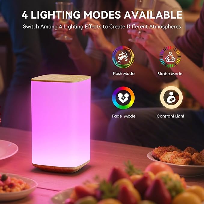 Auxmir Nursery Night Light for Kids, Touch Dimmable Night Lamp with 256 RGB Color Changing for Baby Adult, Breastfeeding, Sleep Aid, 4000mAh Rechargeable Bedside Table Lamp with Timer, Soft Eye Caring - Bloomnest