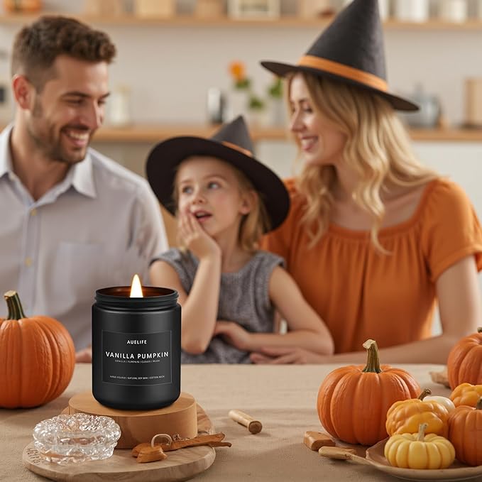 Fall Candles, 4 Pack Soy Candles Set - Autumn Scents of Vanilla Pumpkin, Cinnamon Apple, Harvest Season, Maple Syrup Latte, Aromatherapy Fall Gifts for Men & Women, Thanksgiving Home Decor - Bloomnest