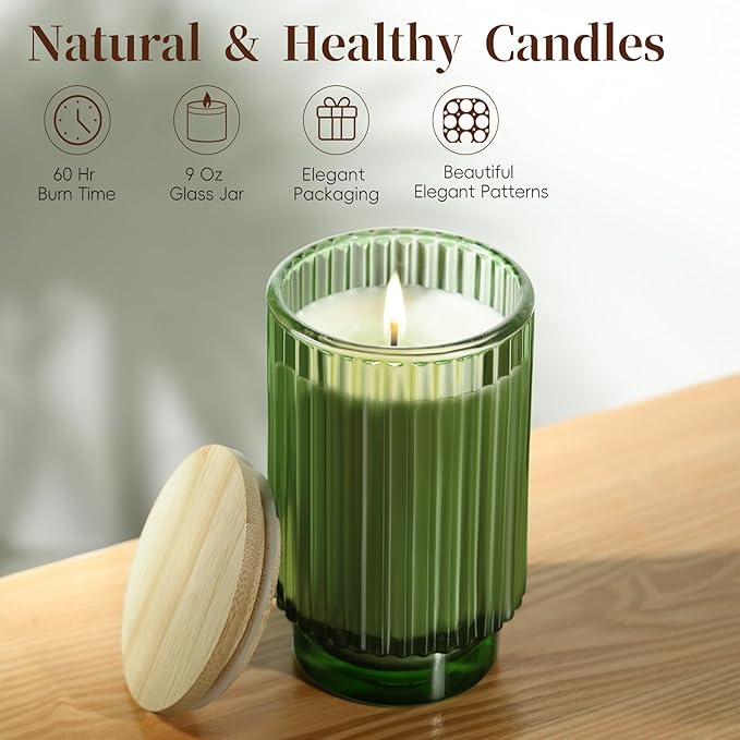 Balsam Cedar Scented Candle for Home, Winter Christmas Soy Candle for Gifts, 70 Hours Burning Fir Jar Candle in Glass, Ideal for Holiday Relaxing Ambience - Bloomnest