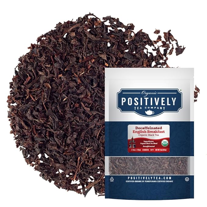 Organic Positively Tea Company, Decaf English Breakfast, Loose Leaf, 4 Ounce - Bloomnest