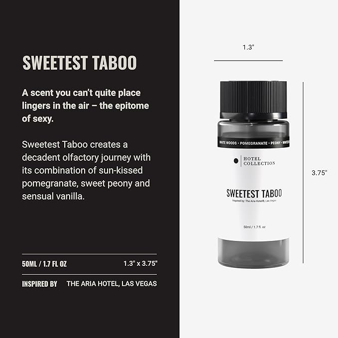 Hotel Collection Diffuser Oil - Sweetest Taboo - Aromatherapy Essential Fragrance Oil - White Woods, Pomegranate, and Peony - 50mL 1.7 Fl oz - Bloomnest