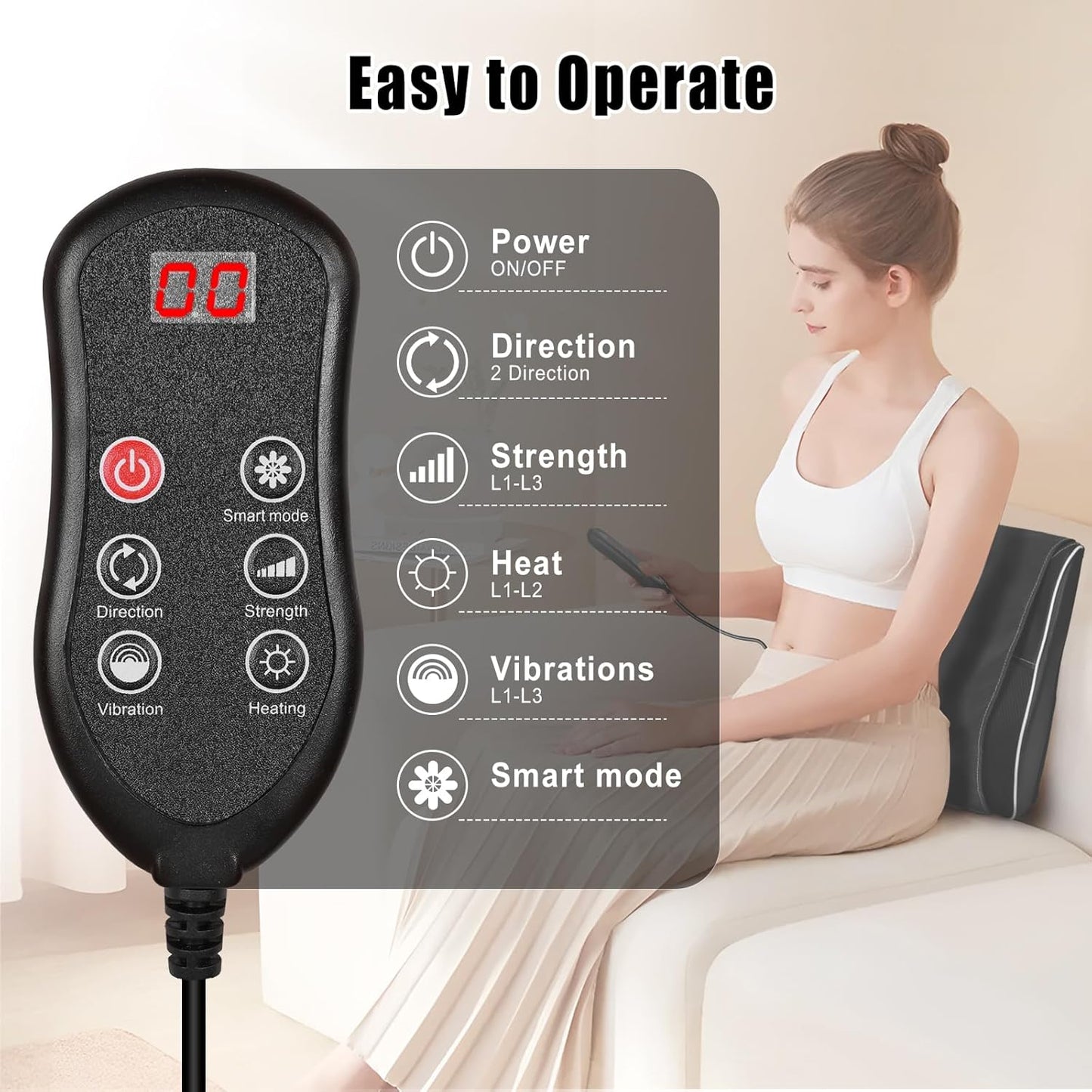 Shiatsu Neck and Back Massager with Heat,Neck Massager for Pain Relief deep Tissue,3D Kneading Massage Pillow for Back,Shoulder,Leg,Gifts for Mom,Dad,Women (Black)