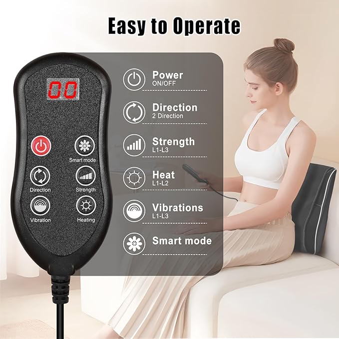Shiatsu Neck and Back Massager with Heat,Neck Massager for Pain Relief deep Tissue,3D Kneading Massage Pillow for Back,Shoulder,Leg,Gifts for Mom,Dad,Women (Black) - Bloomnest